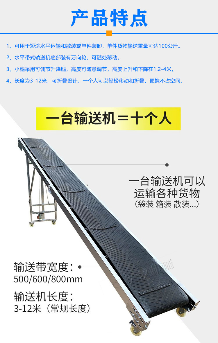  水平皮帶輸送機(jī)特點
